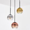 Ripoll Hängeleuchte Glas 15 cm Gold, Klar, Kupferfarben, Rauchfarben, 3-flammig