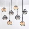 Koyoto Hängeleuchte Glas 20 cm Naturfarben, Schwarz, 8-flammig