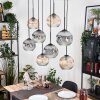 Koyoto Hängeleuchte Glas 20 cm Naturfarben, Schwarz, 8-flammig