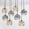 Koyoto Hängeleuchte Glas 25 cm Naturfarben, Schwarz, 8-flammig