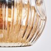 Ripoll Hängeleuchte Glas 15 cm Bernsteinfarben, Klar, Rauchfarben, 3-flammig