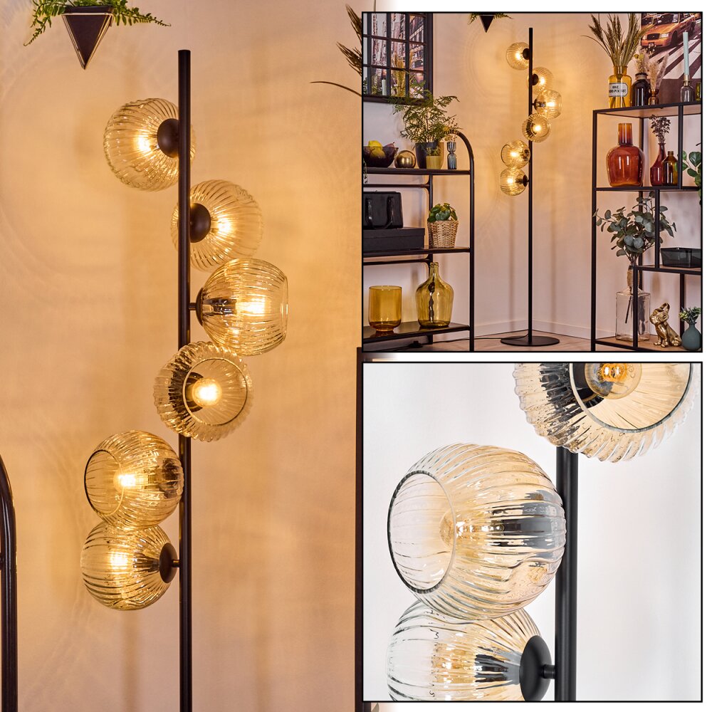 Ripoll Stehleuchte Glas 15 cm Bernsteinfarben, Klar, 6-flammig main product photo