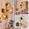 Koyoto Wandleuchte Glas 15 cm Gold, Schwarz, 3-flammig