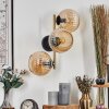 Koyoto Wandleuchte Glas 15 cm Gold, Schwarz, 3-flammig