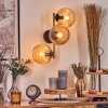 Koyoto Wandleuchte Glas 15 cm Gold, Schwarz, 3-flammig