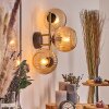 Koyoto Wandleuchte Glas 15 cm Gold, Schwarz, 3-flammig
