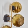 Koyoto Wandleuchte Glas 15 cm Gold, Schwarz, 3-flammig