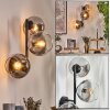 Koyoto Wandleuchte Glas 15 cm Klar, Rauchfarben, 3-flammig