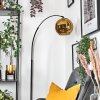 Koyoto Bogenlampe Glas 25 cm Schwarz, 1-flammig