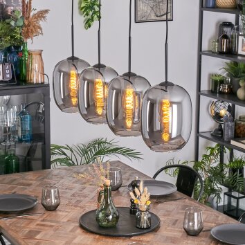 Apedo Hängeleuchte Glas 20 cm Rauchfarben, 4-flammig
