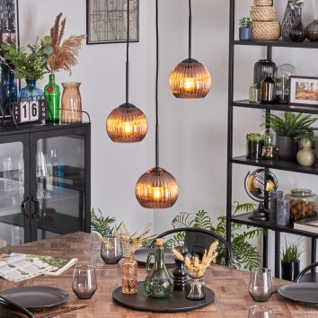 Koyoto Hängeleuchte Glas 15 cm Kupferfarben, 3-flammig