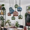 Koyoto Hängeleuchte Glas 20 cm, 25 cm Naturfarben, Schwarz, 8-flammig