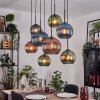 Koyoto Hängeleuchte Glas 20 cm, 25 cm Naturfarben, Schwarz, 8-flammig