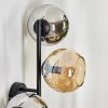 Koyoto Wandleuchte Glas 15 cm Bernsteinfarben, Chrom, Rauchfarben, 3-flammig