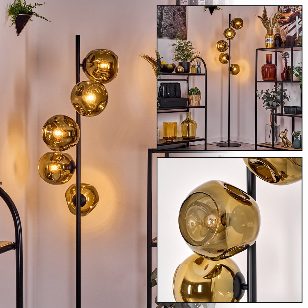 Ripoll Stehleuchte Glas 15 cm Gold, 5-flammig main product photo