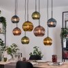 Koyoto Hängeleuchte Glas 20 cm, 25 cm Naturfarben, Schwarz, 8-flammig