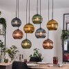 Koyoto Hängeleuchte Glas 25 cm Naturfarben, Schwarz, 8-flammig
