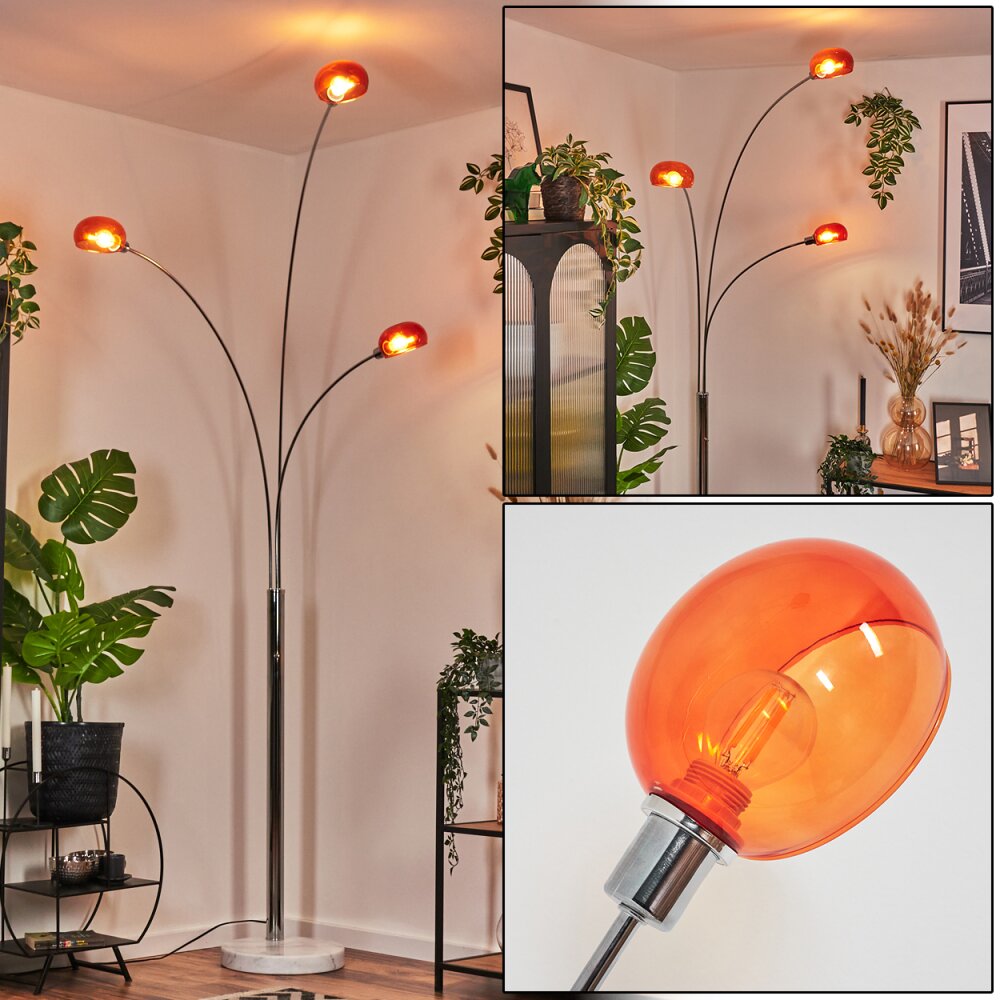 Nikkala Stehleuchte Chrom, Weiß, 3-flammig main product photo