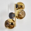 Koyoto Wandleuchte Glas 15 cm Gold, Schwarz, 3-flammig