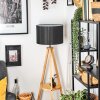 Soungou Stehleuchte 38 cm Naturfarben, Schwarz, 1-flammig