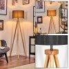 Soungou Stehleuchte 38 cm Naturfarben, Schwarz, 1-flammig
