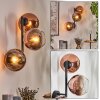 Koyoto Wandleuchte Glas 15 cm Klar, Kupferfarben, 3-flammig