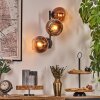Koyoto Wandleuchte Glas 15 cm Klar, Kupferfarben, 3-flammig