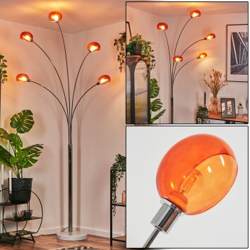 Nikkala Stehleuchte Chrom, Weiß, 5-flammig