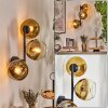 Koyoto Wandleuchte Glas 15 cm Gold, Klar, 3-flammig