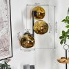 Ripoll Wandleuchte Glas 15 cm Gold, 3-flammig