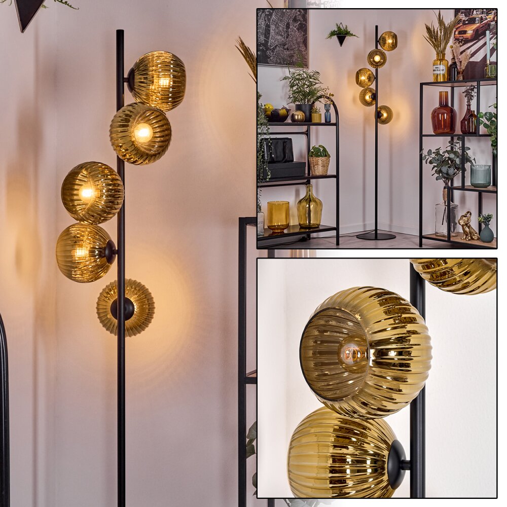 Koyoto Stehleuchte Glas 15 cm Gold, 5-flammig main product photo