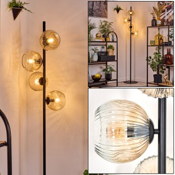 Ripoll Stehleuchte Glas 15 cm Bernsteinfarben, Klar, 4-flammig