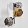 Ripoll Wandleuchte Glas 15 cm Chrom, Gold, Rauchfarben, 3-flammig