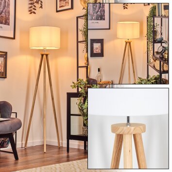 Soungou Stehleuchte 38 cm Chrom, Naturfarben, 1-flammig