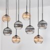 Koyoto Hängeleuchte Glas 20 cm Naturfarben, Schwarz, 8-flammig