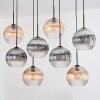Koyoto Hängeleuchte Glas 25 cm Naturfarben, Schwarz, 8-flammig