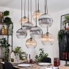 Koyoto Hängeleuchte Glas 25 cm Naturfarben, Schwarz, 8-flammig