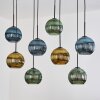 Koyoto Hängeleuchte Glas 20 cm Naturfarben, Schwarz, 8-flammig