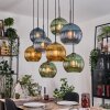Koyoto Hängeleuchte Glas 25 cm Naturfarben, Schwarz, 8-flammig