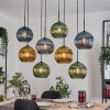 Koyoto Hängeleuchte Glas 25 cm Naturfarben, Schwarz, 8-flammig