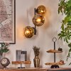 Ripoll Wandleuchte Glas 15 cm Gold, Klar, 3-flammig