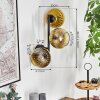 Koyoto Wandleuchte Glas 15 cm Gold, Klar, 3-flammig