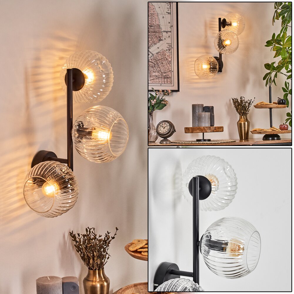 Ripoll Wandleuchte Glas 15 cm Klar, 3-flammig main product photo