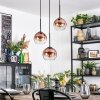 Koyoto Hängeleuchte Glas 15 cm Klar, Kupferfarben, 3-flammig