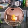 Koyoto Hängeleuchte Glas 15 cm Klar, Kupferfarben, 3-flammig