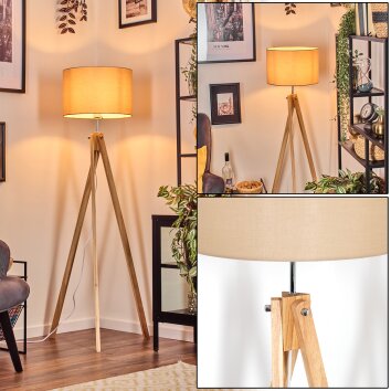 Soungou Stehleuchte 38 cm Chrom, Naturfarben, 1-flammig