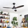 Mosstena Deckenventilator mit Beleuchtung LED Holz dunkel, Schwarz, 1-flammig, Fernbedienung