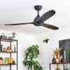 Mosstena Deckenventilator Holz dunkel, Schwarz, Fernbedienung