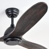 Mosstena Deckenventilator Holz dunkel, Schwarz, Fernbedienung