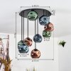 Ripoll Deckenleuchte Glas 15 cm Blau, Grün, Kupferfarben, 9-flammig